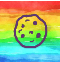 cookie on rainbow