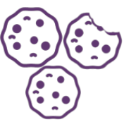 three purple cookies logo